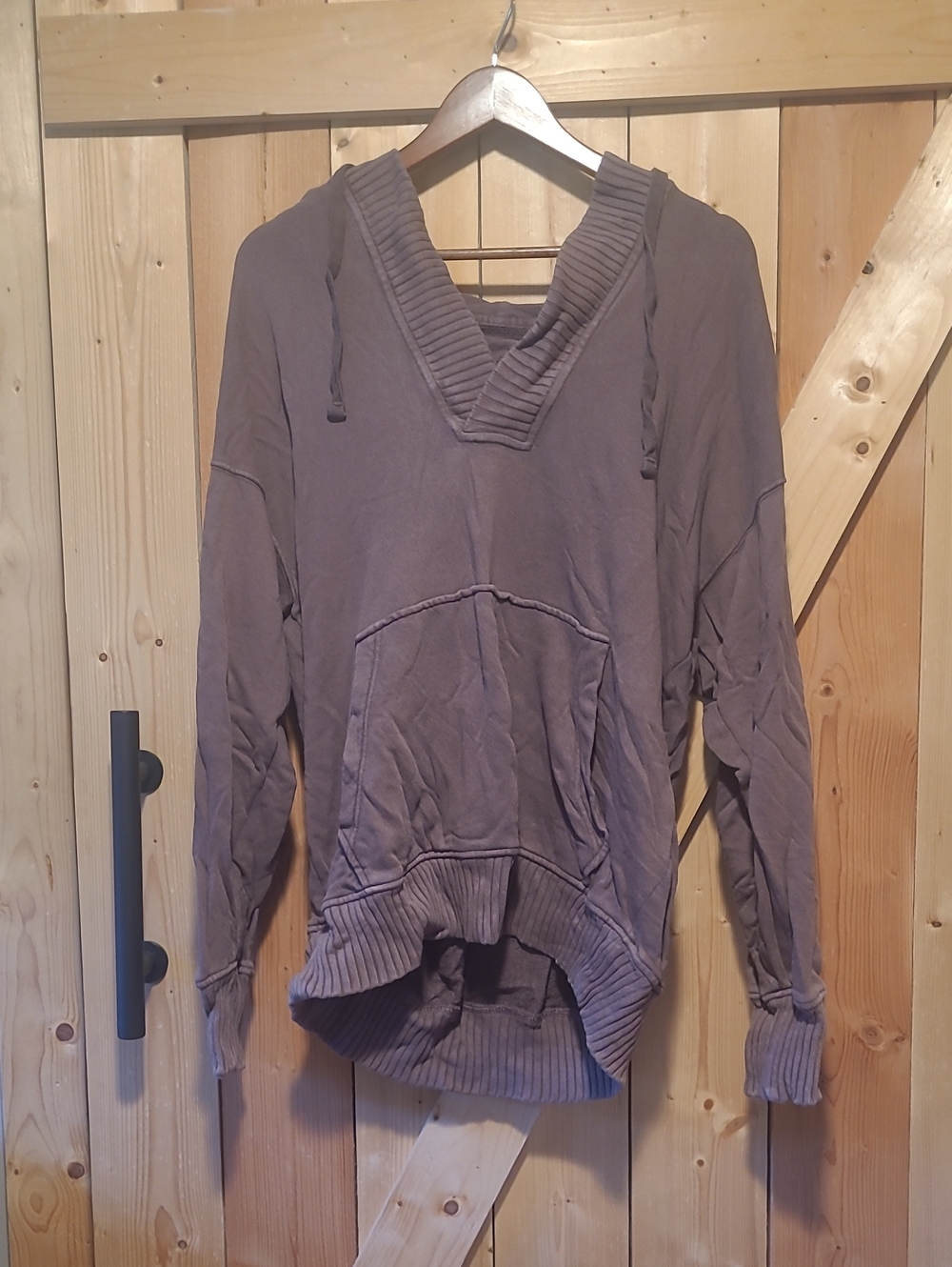 Aerie Women's Hooded Pullover Sweatshirt Dark Brown